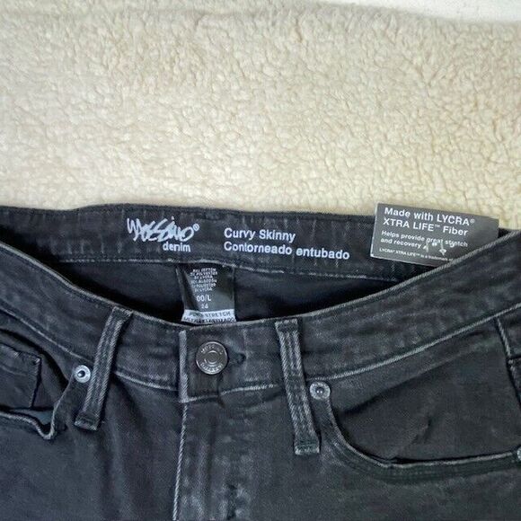 Women's Size 00/24/L Mossimo Denim Mid Rise Jegging Black Jeans Power Stretch - Picture 15 of 15
